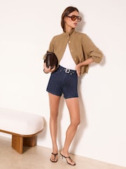 Lipsy Denim Belted Shorts - تصویر 1 از 4