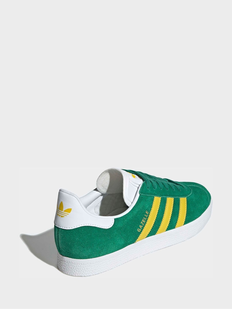 adidas gazelle silver green womens adidas Gazelle ADV Shoes - Unisex - Green / Cloud White / Gold main image 1