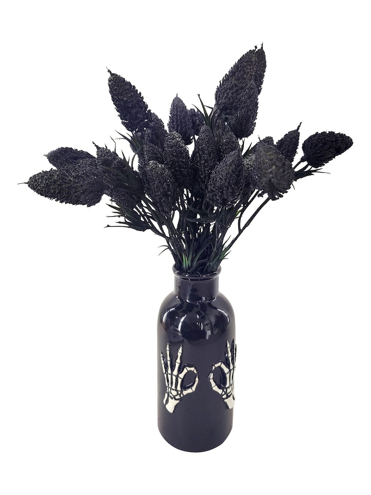 Widdop Black Fruit Foliage Display In A Skeleton Hand Vase 17 - Image 1 of 2 Widdop Black Fruit Foliage Display In A Skeleton Hand Vase 17 - Image 1 of 2