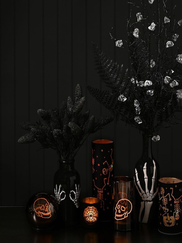 Widdop Black Fruit Foliage Display In A Skeleton Hand Vase 17 - Image 2 of 2 Widdop Black Fruit Foliage Display In A Skeleton Hand Vase 17 - Image 2 of 2