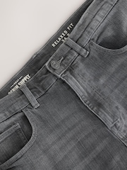 Light Grey Crosshatch Classic Stretch Relaxed Fit Jeans - Image 8 of 11