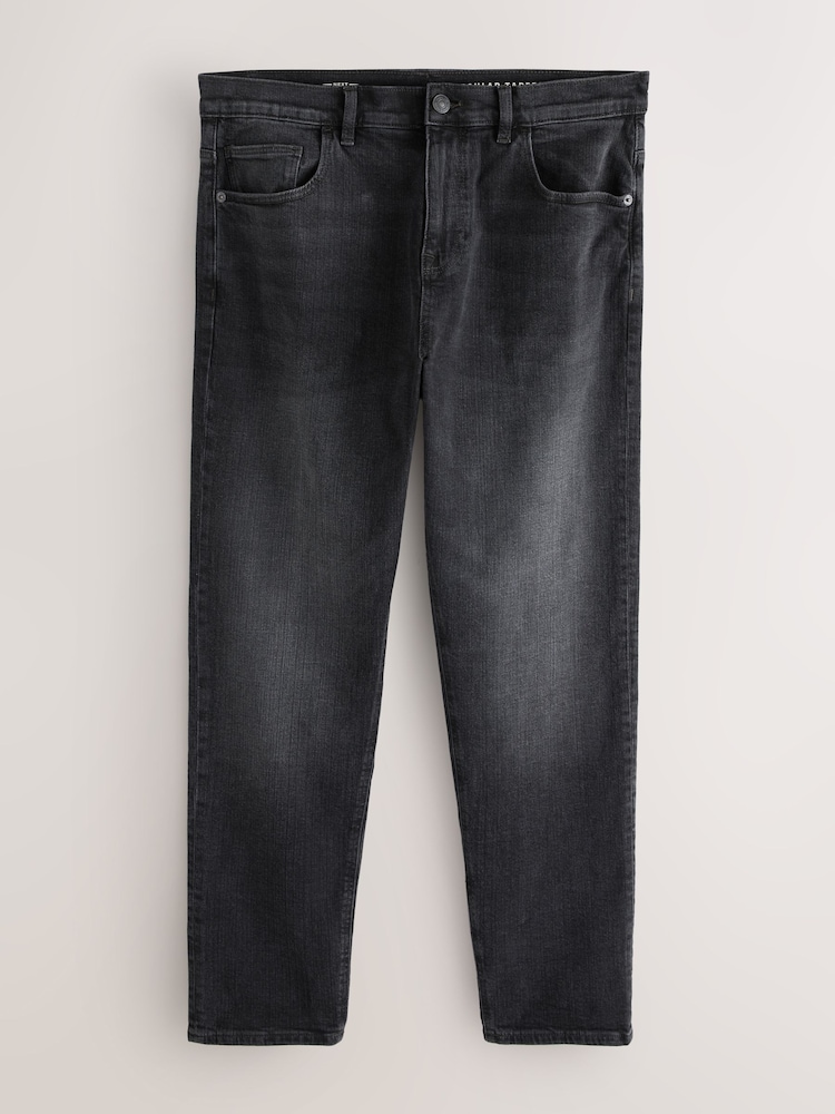 Washed Black Crosshatch Regular Tapered Fit Classic Stretch Jeans - Image 1 of 5