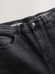 Washed Black Crosshatch Regular Tapered Fit Classic Stretch Jeans - Image 2 of 5