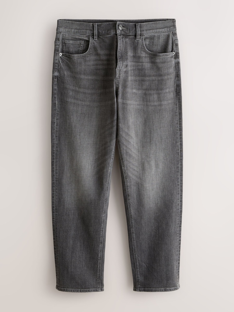 Light Grey Crosshatch Single Straight Fit Classic Stretch Jeans - Image 1 of 4 Light Grey Crosshatch Single Straight Fit Classic Stretch Jeans - Image 1 of 4