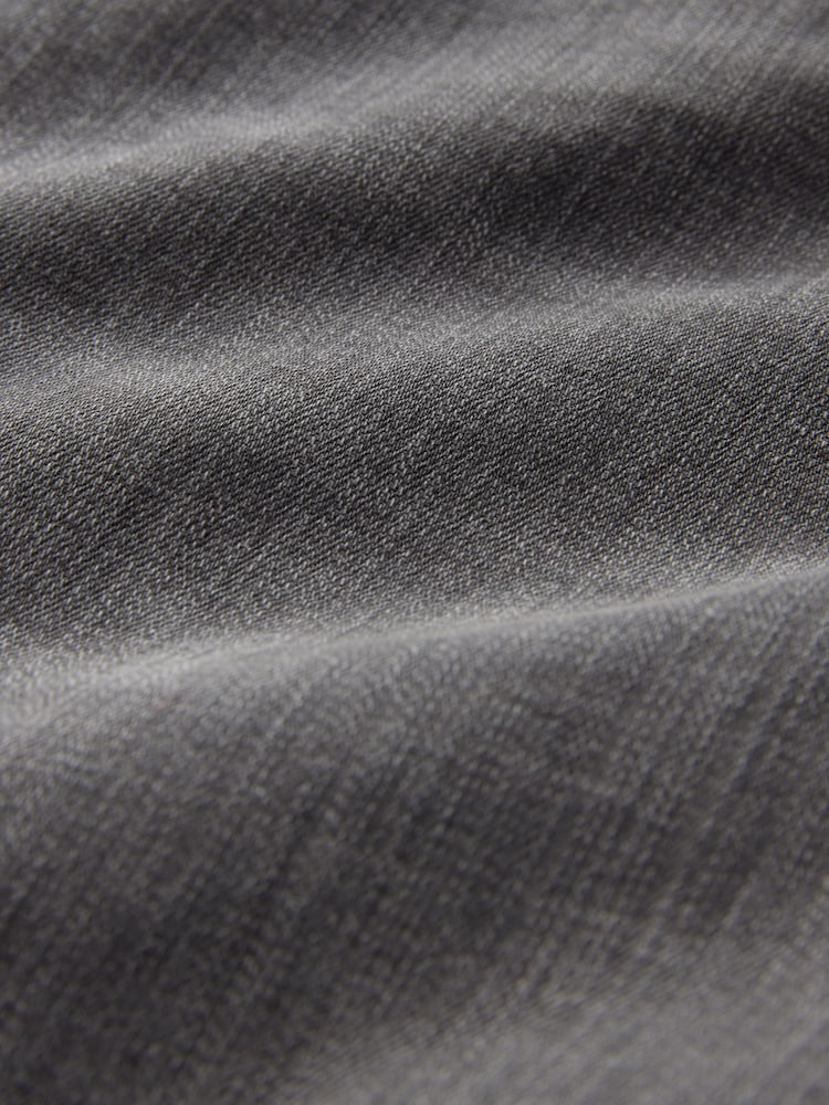 Light Grey Crosshatch Single Straight Fit Classic Stretch Jeans - Image 9 of 9