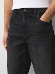 Washed Black Crosshatch - क्लासिक स्ट्रेच आरामदायी फिट जीन्स - 11मध्ये 6 तस्बिर