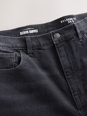 Washed Black Crosshatch - क्लासिक स्ट्रेच आरामदायी फिट जीन्स - 11मध्ये 8 तस्बिर