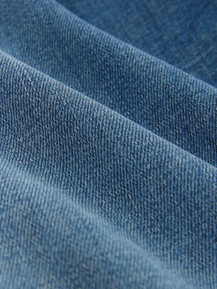 Mid Blue Crosshatch Straight Fit Straight Fit Classic Stretch Jeans - Image 10 of 10