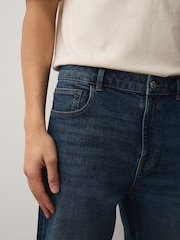 Mid Blue Crosshatch Straight Fit Classic Stretch Jeans - Image 3 of 5