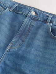 Mid Blue Crosshatch Straight Fit Straight Fit Classic Stretch Jeans - Image 9 of 10