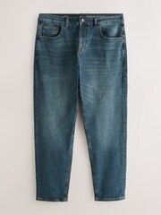 Blue/Green Tint Crosshatch Regular Tapered Fit Classic Stretch Jeans - Image 1 of 3