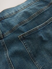 Blue/Green Tint Crosshatch Regular Tapered Fit Classic Stretch Jeans - Image 3 of 3