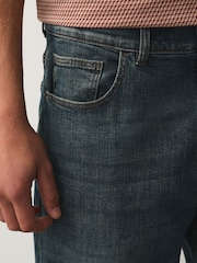 Синій/зелений відтінок Crosshatch - Regular Tapered Fit Classic Стрейчевий джинси - Image 5 of 8