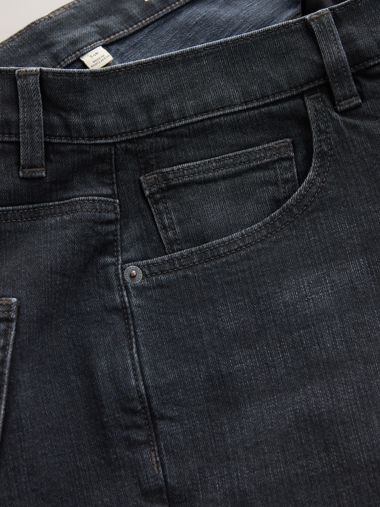 Լվացված սև խաչաձև գծապատկեր - Սովորական - Նուրբ դասական ձգվող ջինսեր - Պատկեր 7 7-ից