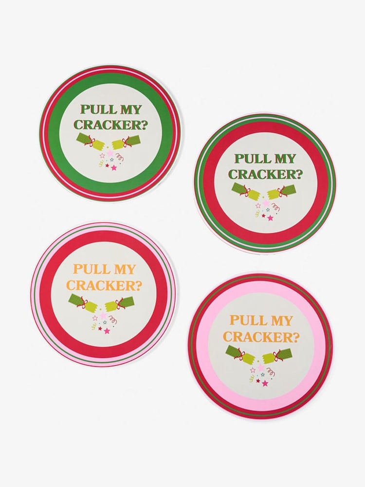 Hottie White Jollie Christmas Set Of 4 Placemats - Image 1 of 3 Hottie White Jollie Christmas Set Of 4 Placemats - Image 1 of 3