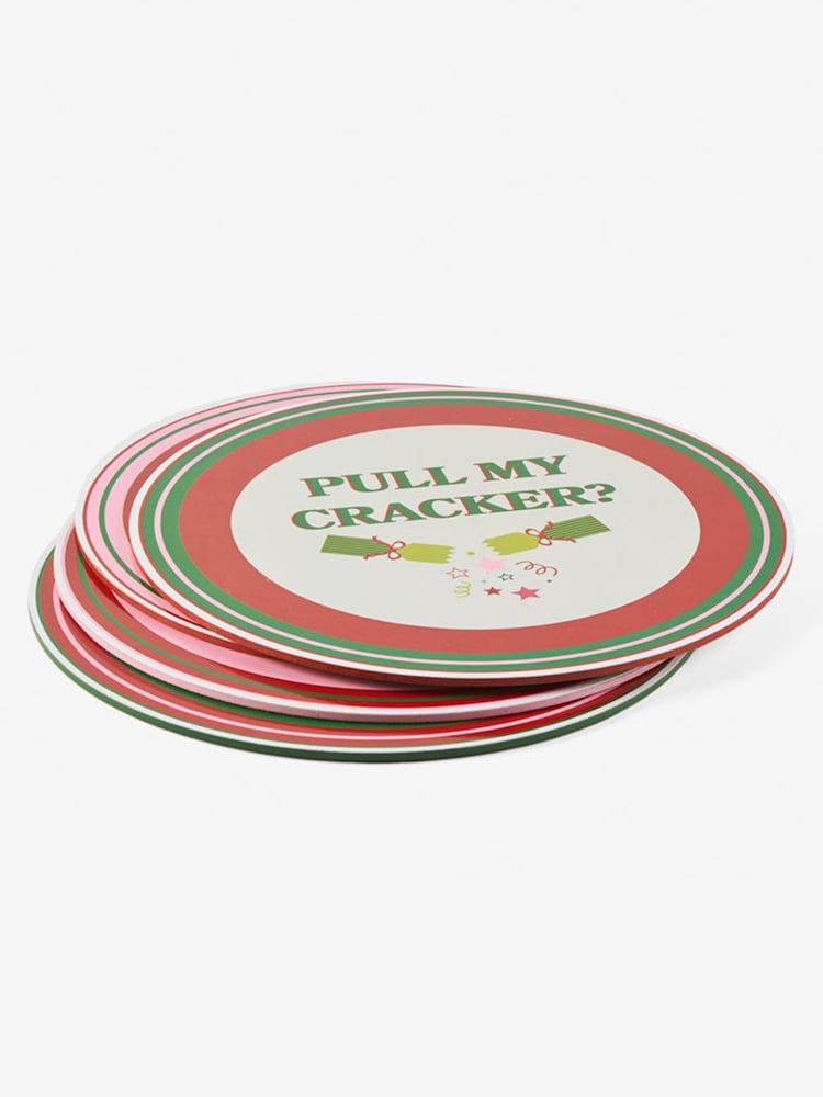 Hottie White Jollie Christmas Set Of 4 Placemats - Image 2 of 3 Hottie White Jollie Christmas Set Of 4 Placemats - Image 2 of 3