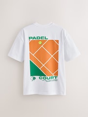 White Padel Relaxed Fit Graphic Print T-Shirt - Image 2 of 4