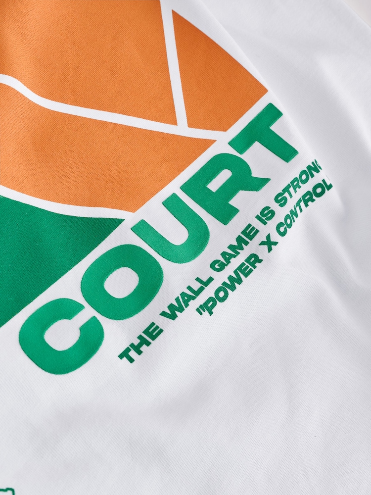 White Padel Relaxed Fit Graphic Print T-Shirt - Image 4 of 4