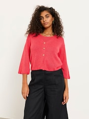 FatFace Bree Red Knitted Cardigan - Image 1 of 6