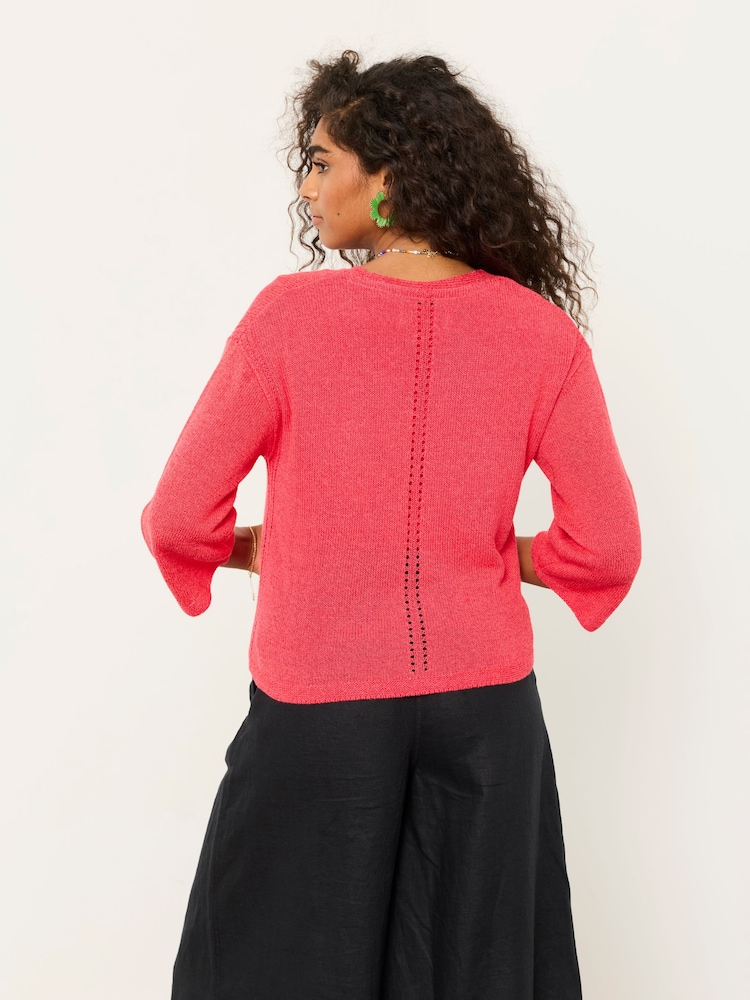FatFace Bree Red Knitted Cardigan - Image 2 of 6