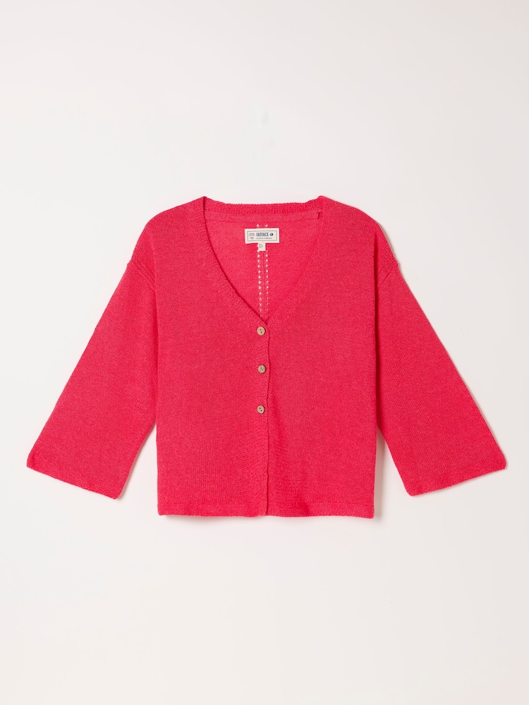 FatFace Bree Red Knitted Cardigan - Image 6 of 6