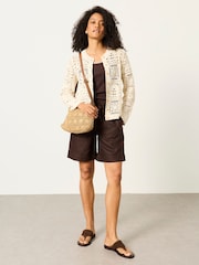 FatFace Daisy Natural Crochet Cardigan - Image 4 of 6