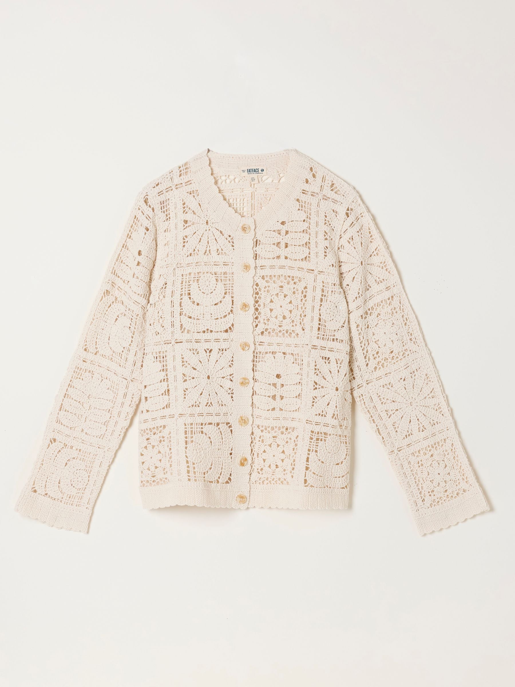 Buy FatFace Daisy Natural Crochet Cardigan from Next USA