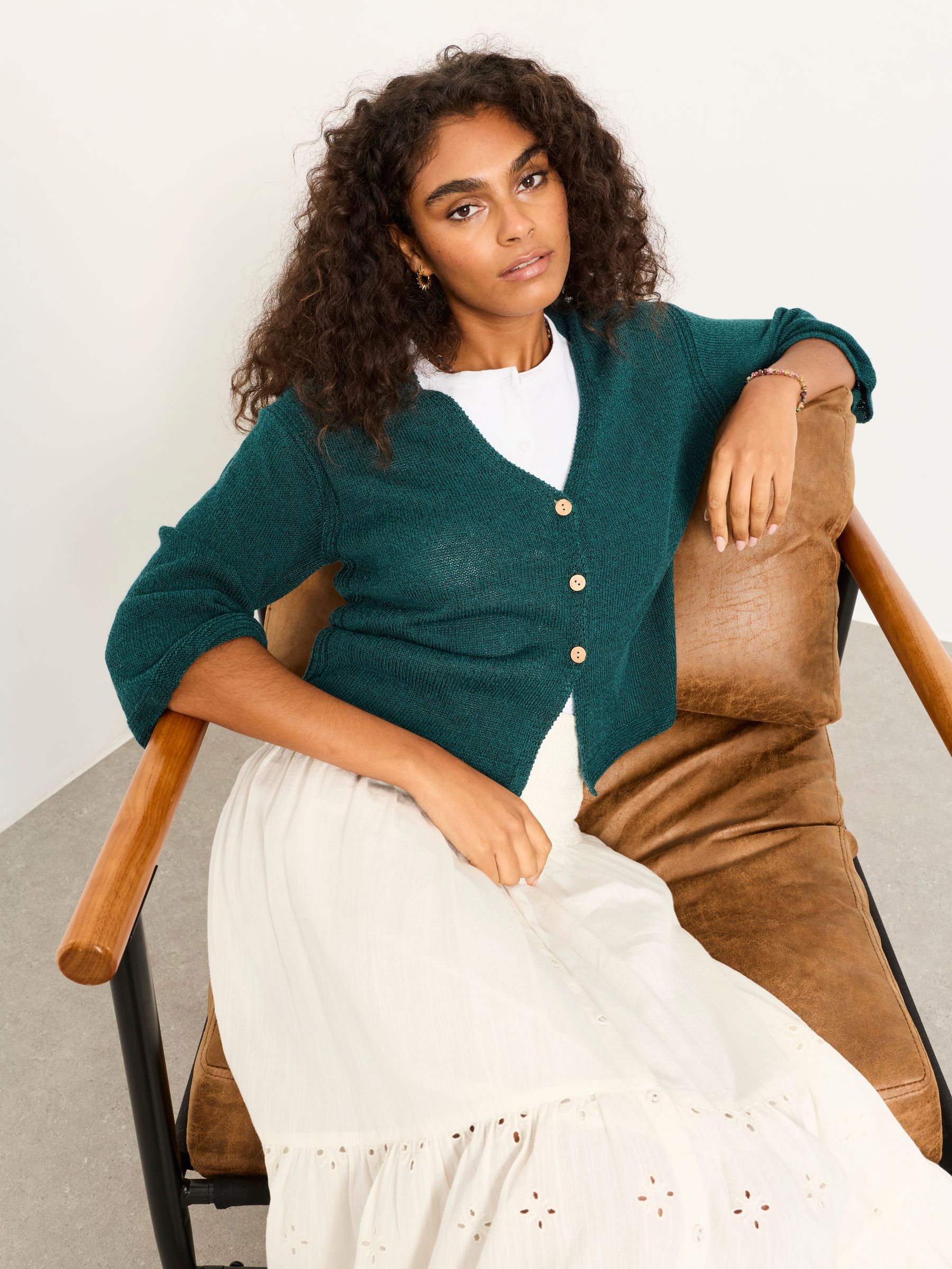 Buy FatFace Bree Teal Blue Knitted Cardigan from Next South Korea