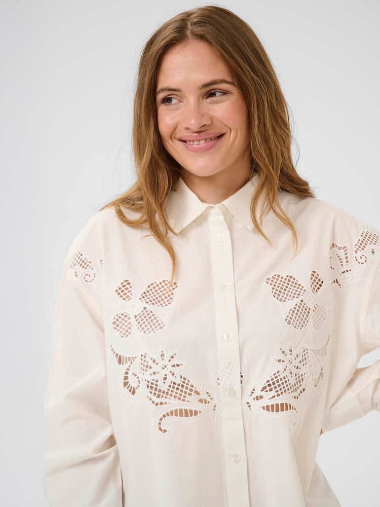 CULTURE White CUallison Olena Long Sleeve Shirt - Image 4 of 4