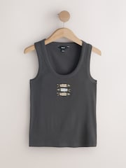 Մոխրագույն - Ձկան ուլունքներով կողավոր վզնոցով վերնաշապիկ - Պատկեր 5 7-ից