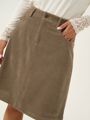 Cream Cory Above Knee Length Corduroy Brown Skirt - Image 4 of 6