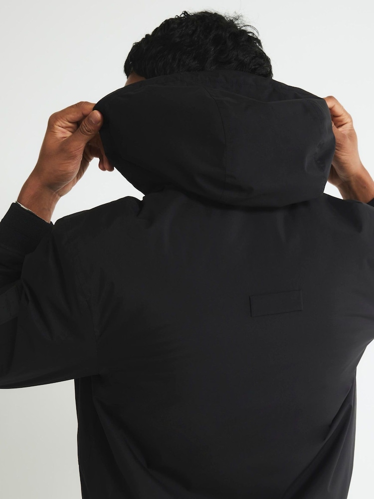 River Island Black Hooded Tech Bomber Jacket - Image 4 of 4