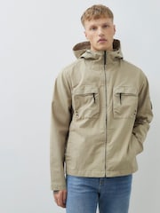 River Island Natural Hooded Washed Tech Shacket - Image 1 of 4