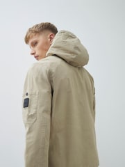 River Island Natural Hooded Washed Tech Shacket - Image 3 of 4