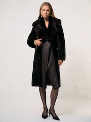 Reiss Chocolate Brown Elia Coat - Image 6 of 7