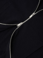 Reiss Navy Hampshire 13-14 yrs Merino Wool-Blend Zip-Through Cardigan - Image 4 of 4