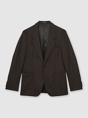 Reiss Brown Richard Wool Single-Breasted Classic-Fit Suit Jacket - Image 2 of 6