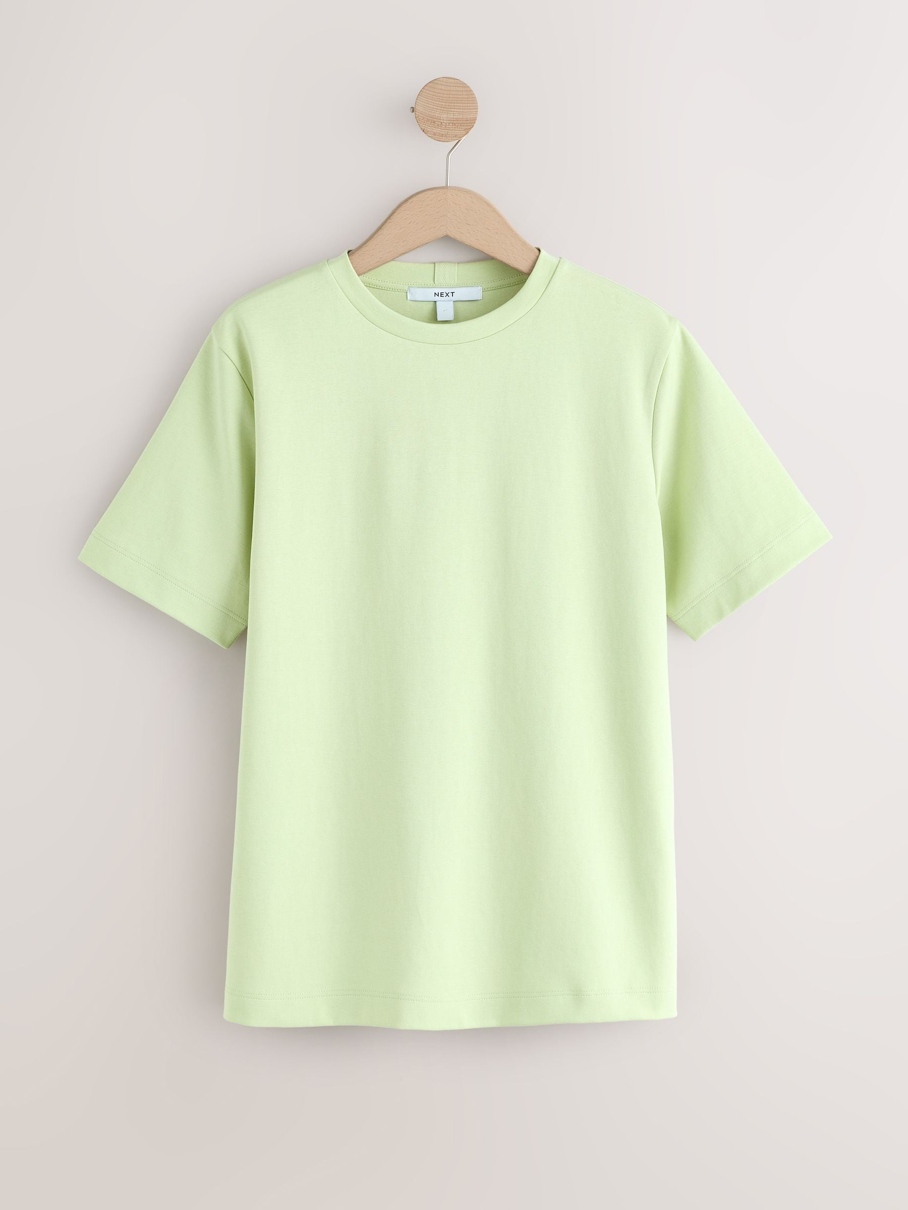 Buy Lime Green Heavyweight Short Sleeve Crew Neck T-Shirt from