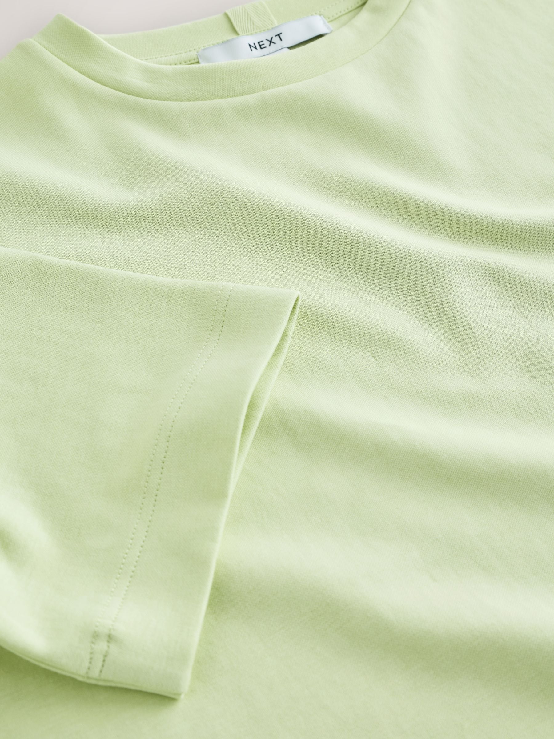 Buy Lime Green Heavyweight Short Sleeve Crew Neck T-Shirt from