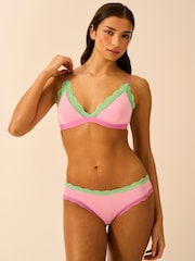 Stripe & Stare Pink Cross Over Bra - Image 1 of 6