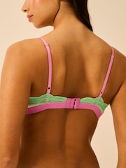 Stripe & Stare Pink Cross Over Bra - Image 2 of 6