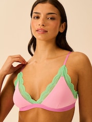 Stripe & Stare Pink Cross Over Bra - Image 4 of 6