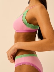 Stripe & Stare Pink Cross Over Bra - Image 5 of 6