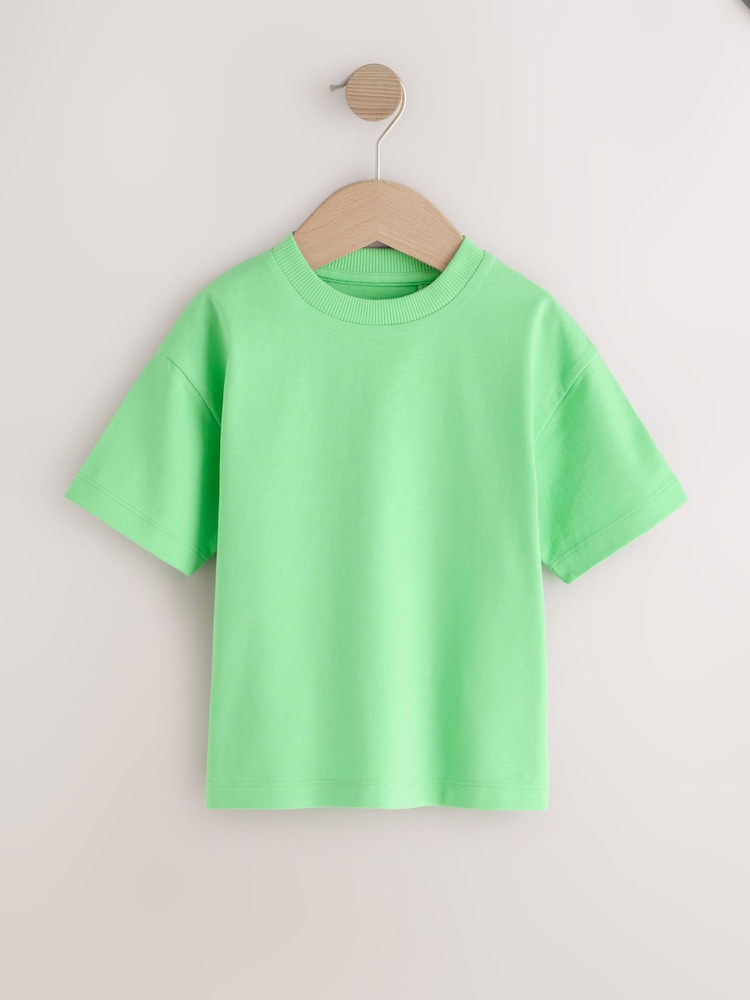 روشن سبز - چھوٹی بازو والی سادہ ٹی شرٹ (3ماہ-7سال) - تصویر 1 از 4