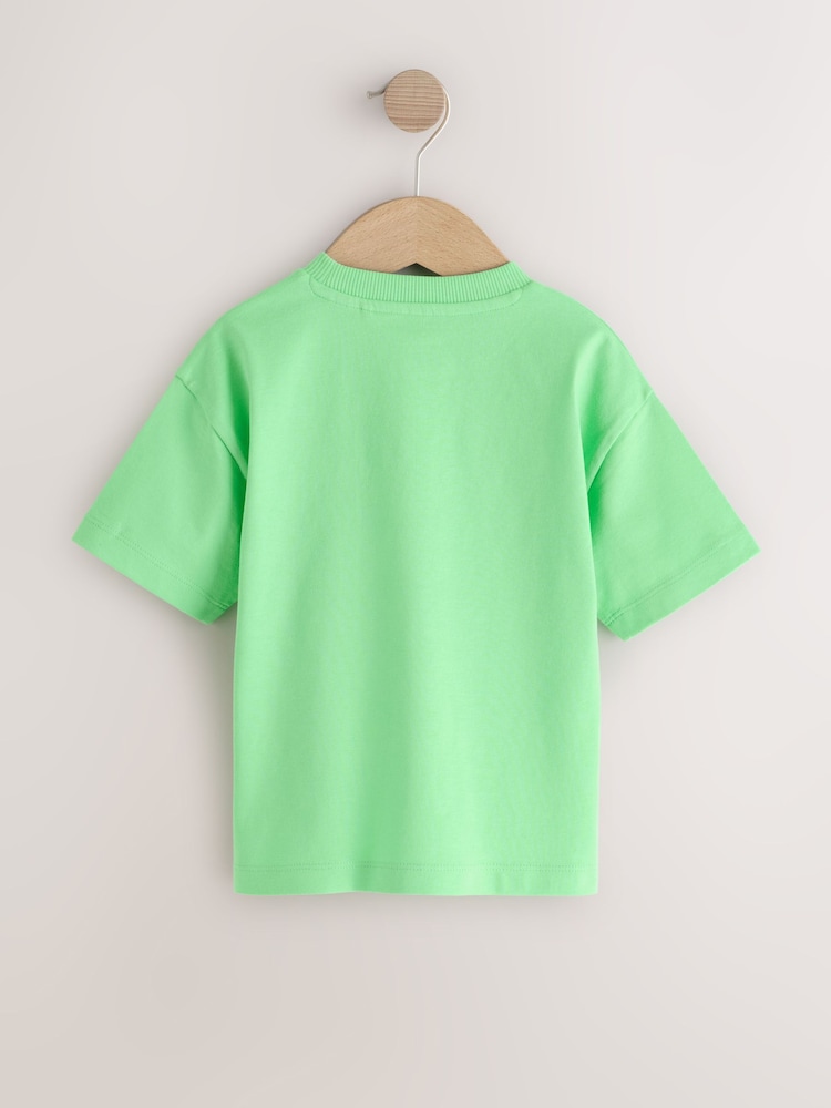 روشن سبز - چھوٹی بازو والی سادہ ٹی شرٹ (3ماہ-7سال) - تصویر 2 از 4