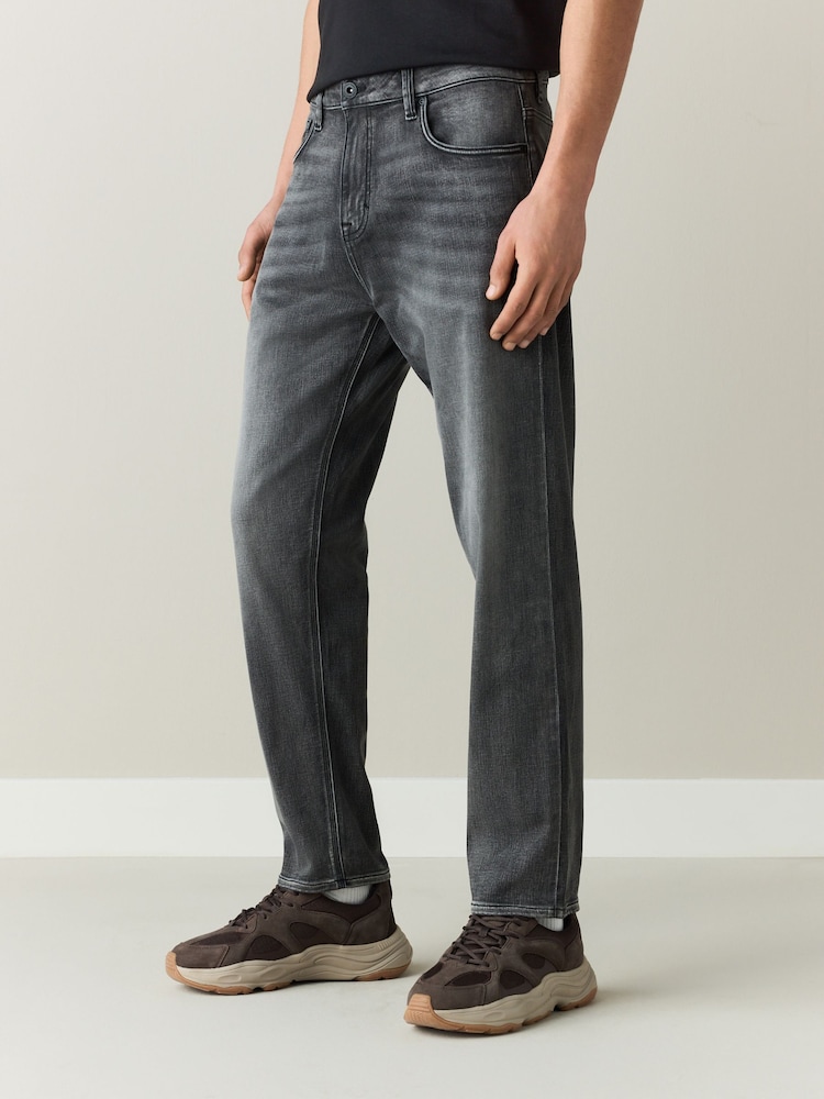 Grey - Motionflex Air Regular Tapered Fit Motionflex Jeans - Image 1 of 12