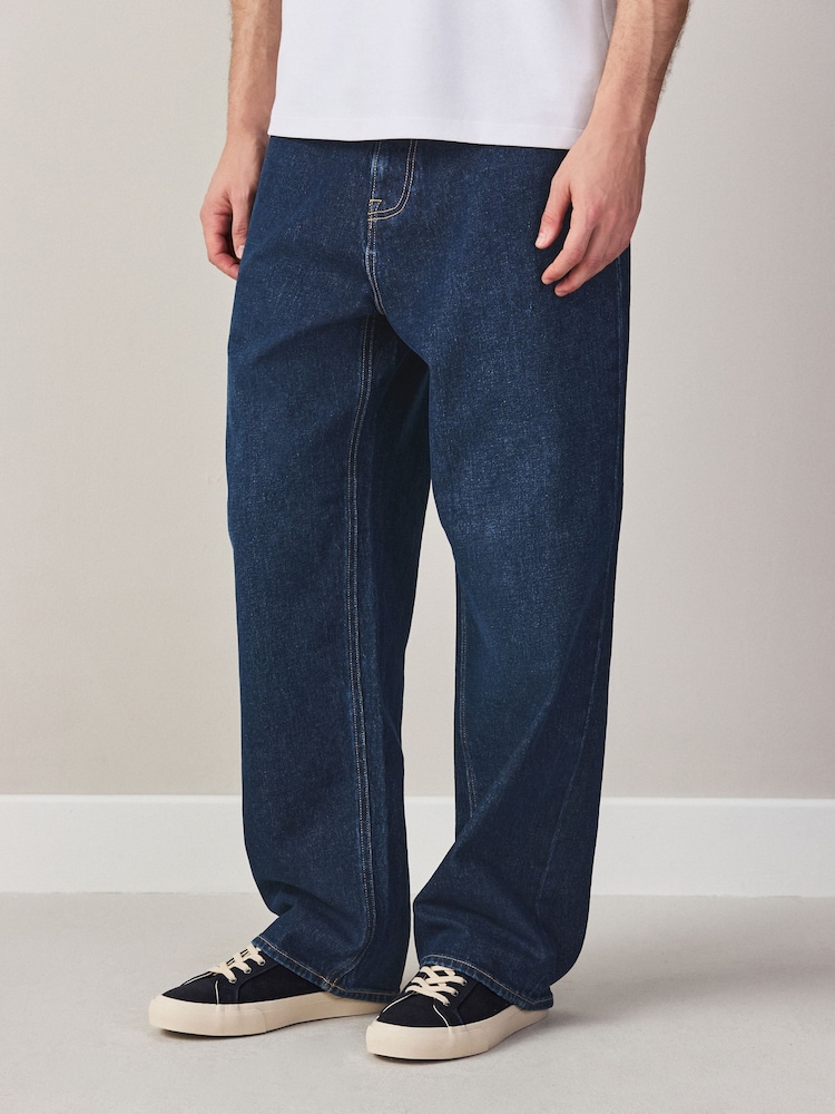Dark Blue Baggy Fit Jeans - Image 1 of 11