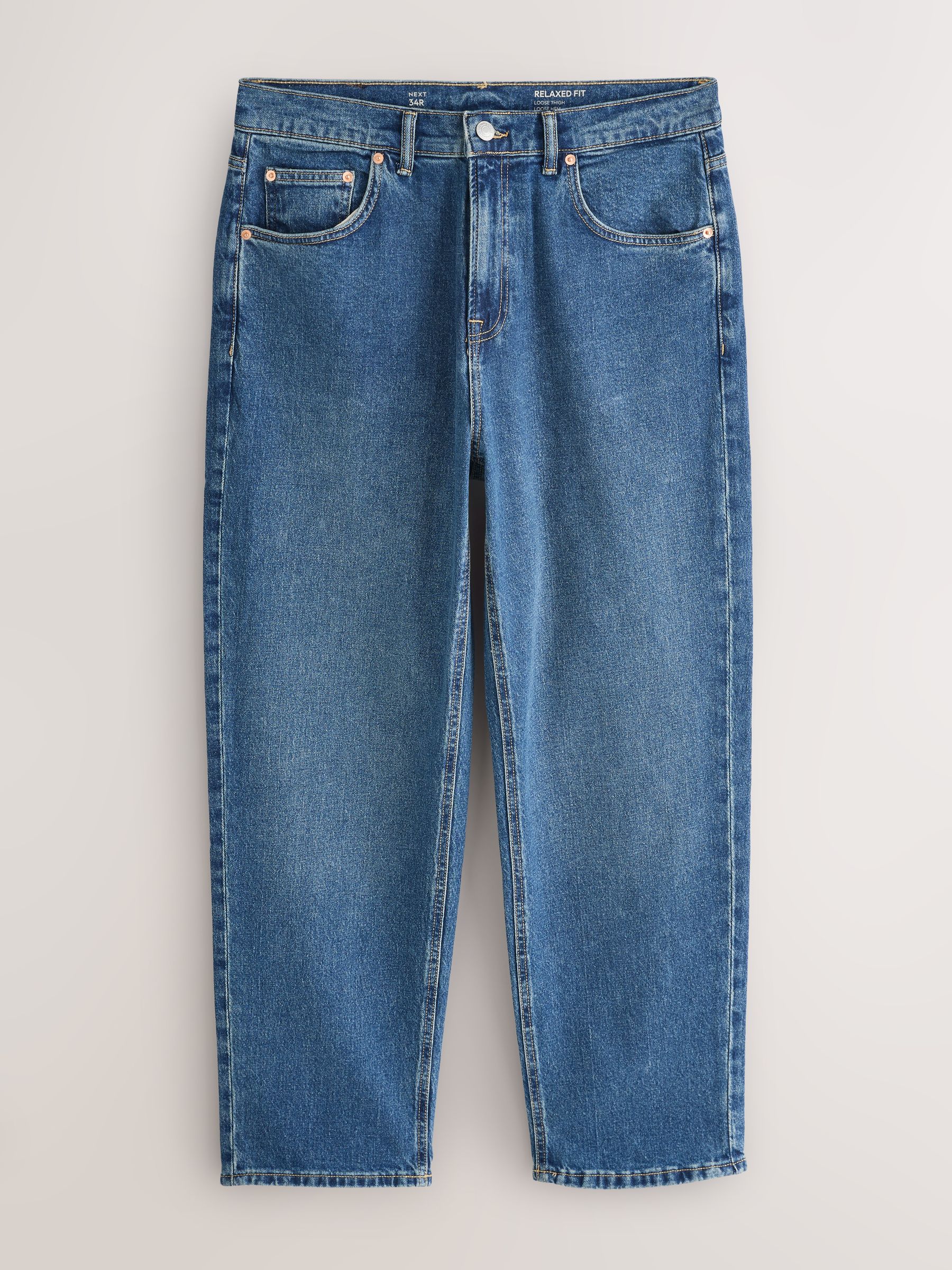 Buy Blue Denim Relaxed Fit Jeans from Next USA