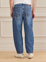 Mid Blue Denim Barrel Fit Signature Ultra Soft Touch Denim Jeans - Image 5 of 10