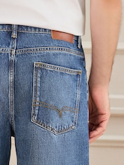 Mid Blue Denim Barrel Fit Signature Ultra Soft Touch Denim Jeans - Image 6 of 10
